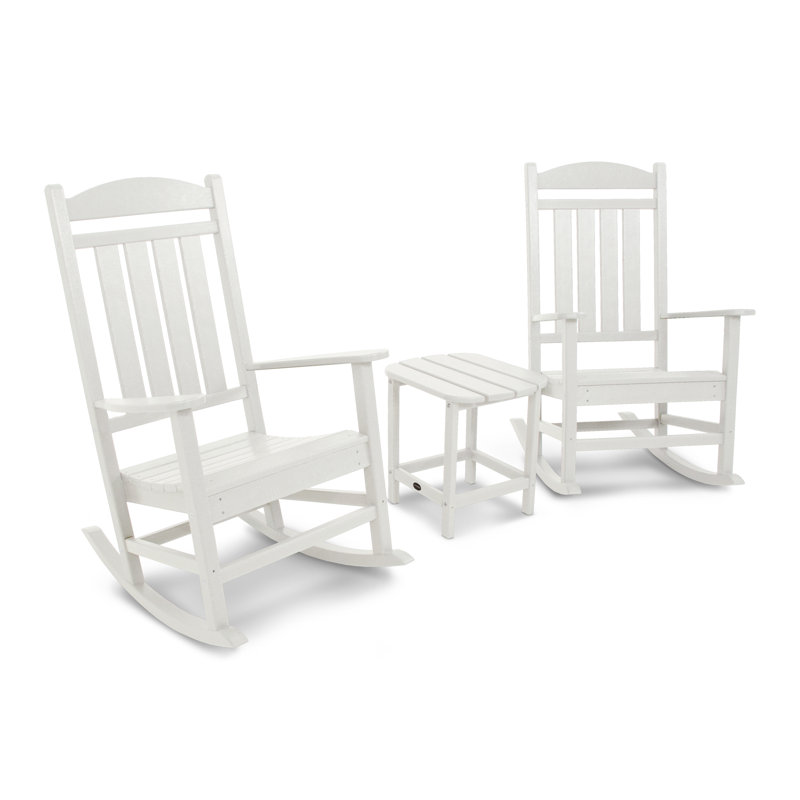 POLYWOOD Presidential Rocker 3-Piece Set, White