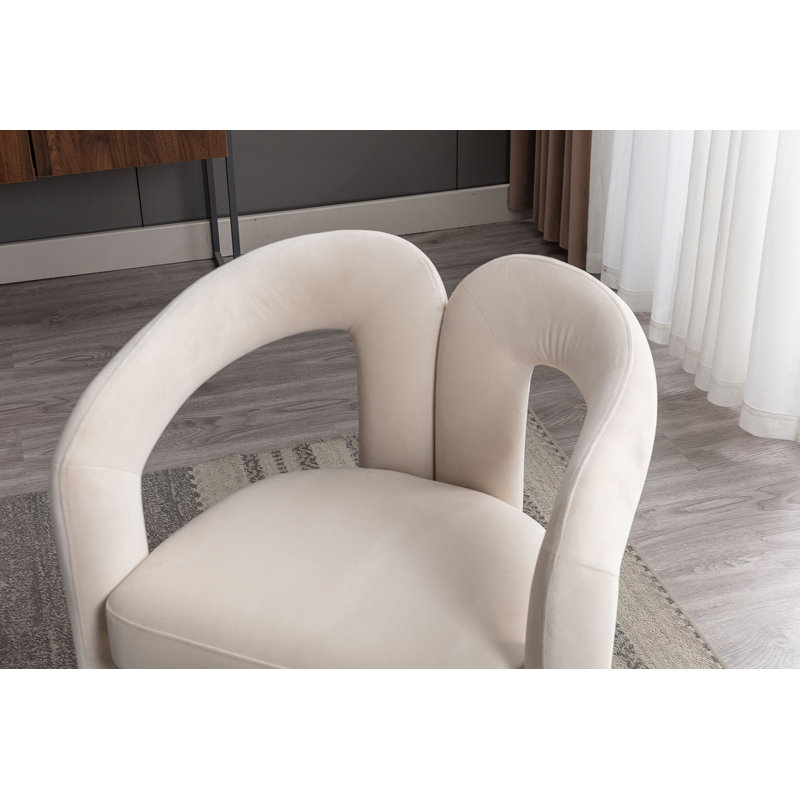 Ensemble confortable de chaises d'appoint rembourrées en velours pour divers espaces, Beige