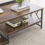 Caveney Coffee Table with Storage, Metal Structure, Industrial Cocktail Table