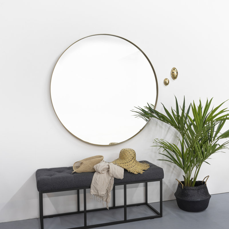 Donna Metal Flat Wall Mirror, Gold
