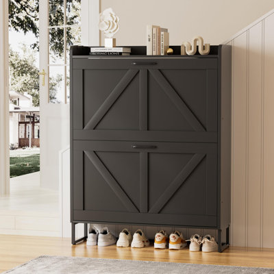Armoire à chaussures mince, coffre autoportant et rangement pour vestibule