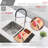 Stylish 18 inch Over the Sink Bamboo Cutting Board with 1 Collapsible Container