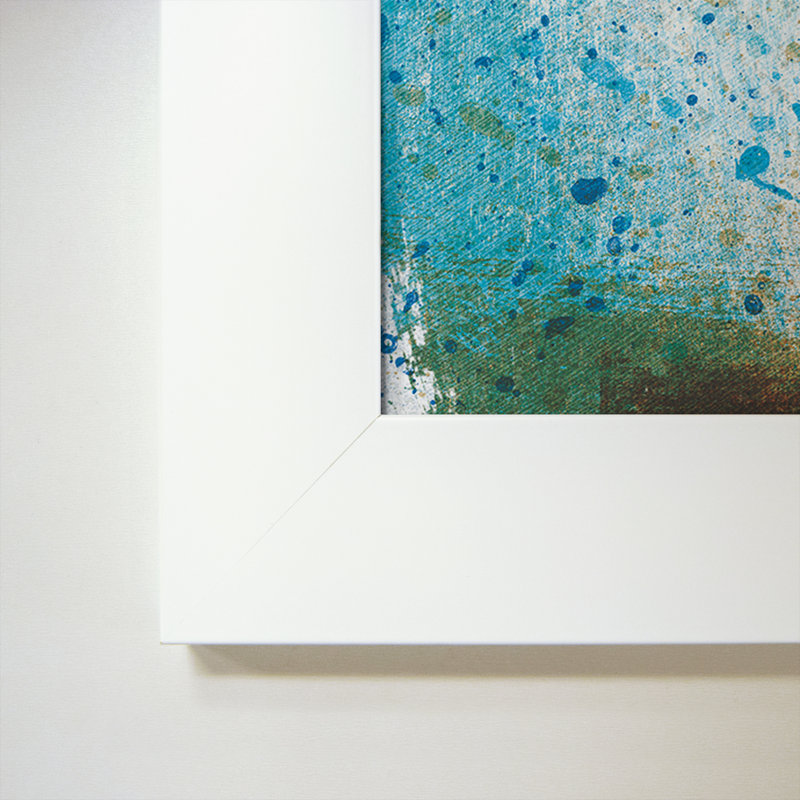 «Beachscape Abstract II», art textuel, H 21,5 po x l 21,5 po x P 0,75 po, Cadre blanc