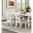 Contemporary 7Pc Dining Set White Oak Table W Leaf 6X Side Chairs Cross Back Cushion Seat Chair