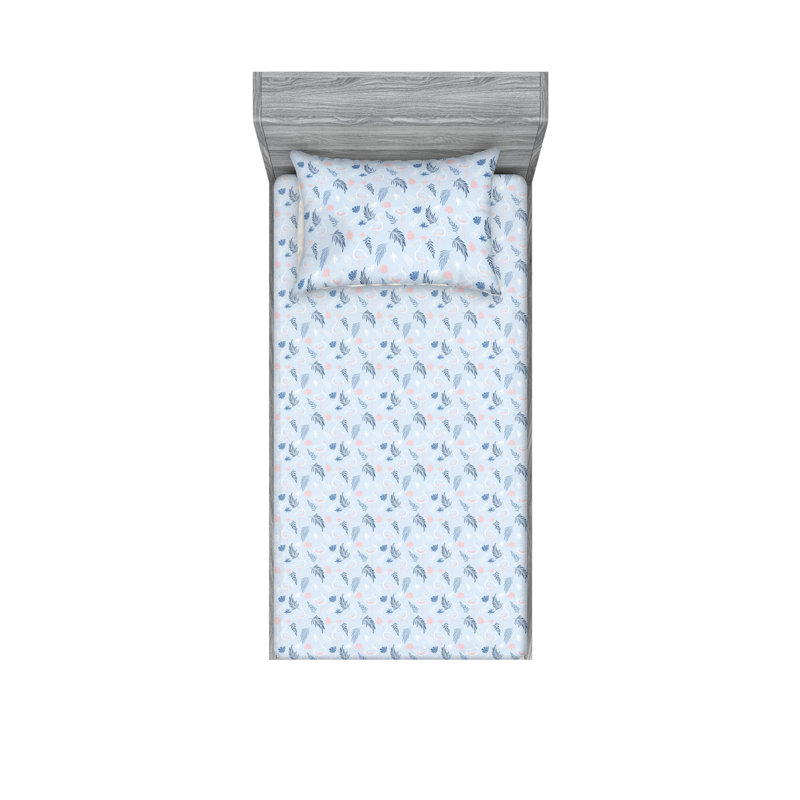 Drap-housse et taie décorative Ambesonne, Ensemble de draps pour lit simple avec 1 taie d'or