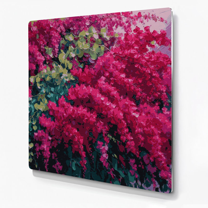 Art mural en métal Botanical Bougainvillea Brown, H 12 po x l 12 po