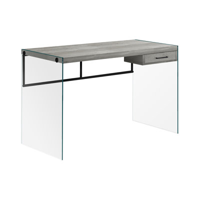 Bureau d'ordinateur 48 pouces gris avec tiroirs de rangement pour bureau personnel
