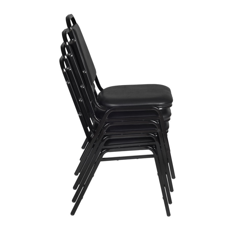 Table de salle de pause carrée Nicklo, 4 chaises empilables, Stratifié cerise, H 29 po x L 48 po x l 48 po