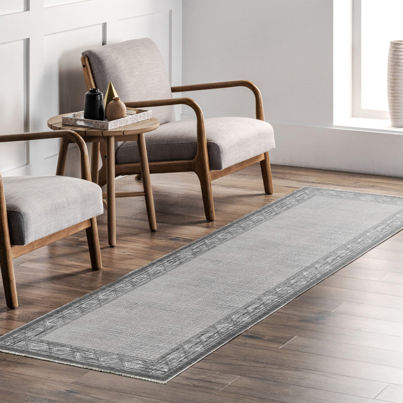 Tapis rectangulaire Nayaab avec envers antidérapant, Tapis de couloir 3 pi 4 po x 11 pi 6 po