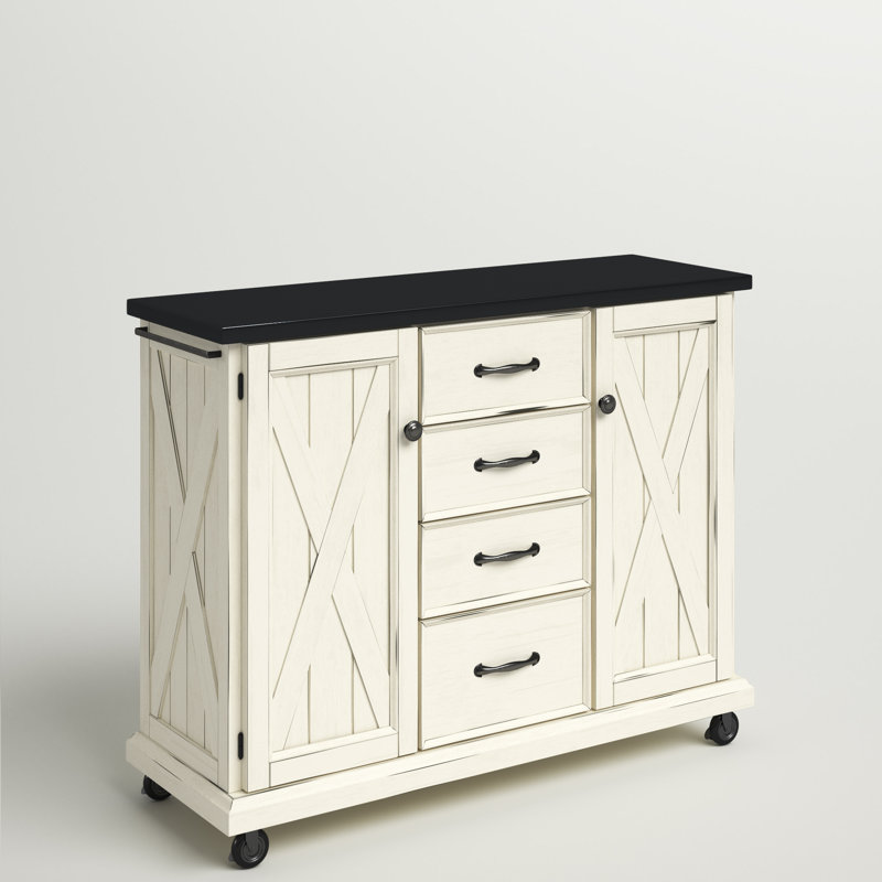 Lana Kitchen Cart, Black Granite 