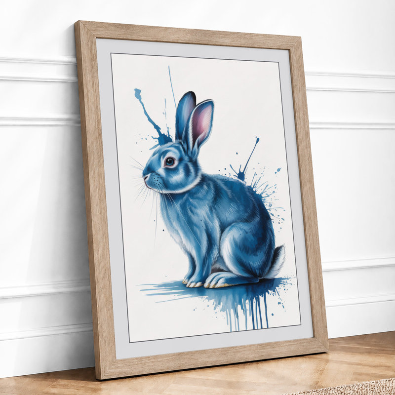 Dreaming Rabbit Boho - Framed Print, A4 - 29.7 x 21.0 cm, Oak