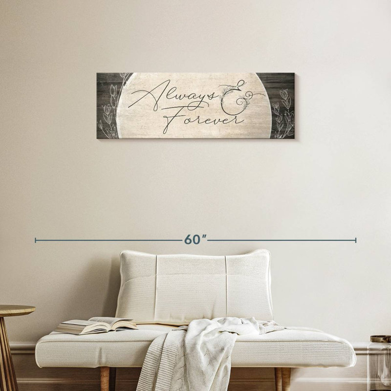 «Always And Forever Typographie», reproduction sur toile, H 36 po x l 12 po