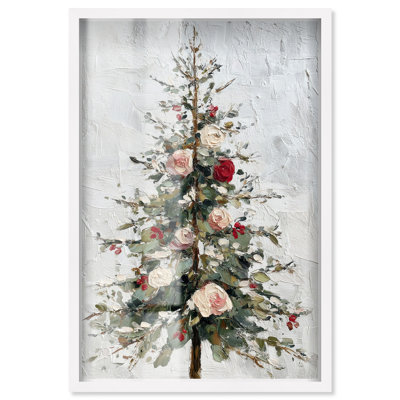 Décoration murale de Noël festive à motif d'ombre par Art Remedy, cadre noir, 11 x 16
