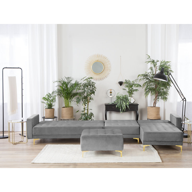Adamson 5 Seater Velvet Corner Sofa , Right Hand Facing