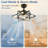 16" Modern Ceiling Fan with Dimmable Light, 3 Speeds, Reverse and Remote Included