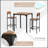 3 Piece Bar Table Set, Industrial Counter Height Dining Table Set, Bar Table & Chairs with Legs-1303140896