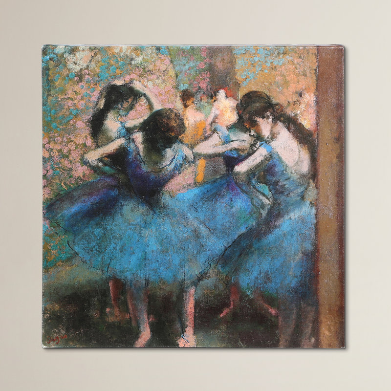 Reproduction d’art sur toile tendue "danseurs en bleu, 1890" par edgar degas, H 18 po x l 18 po x P 2 po