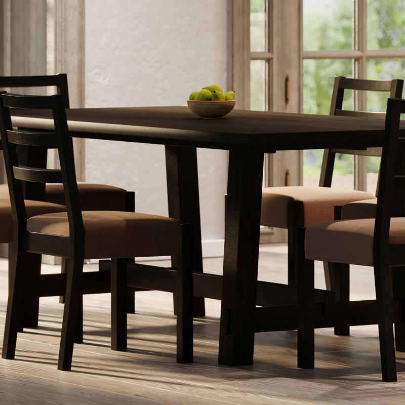 Maven Lane Yves Rustic Rectangular Wooden Dining Table in Weathered Finish, Brown