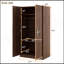 Armoire-penderie 2 portes en bois avec 3 tablettes de rangement, brun