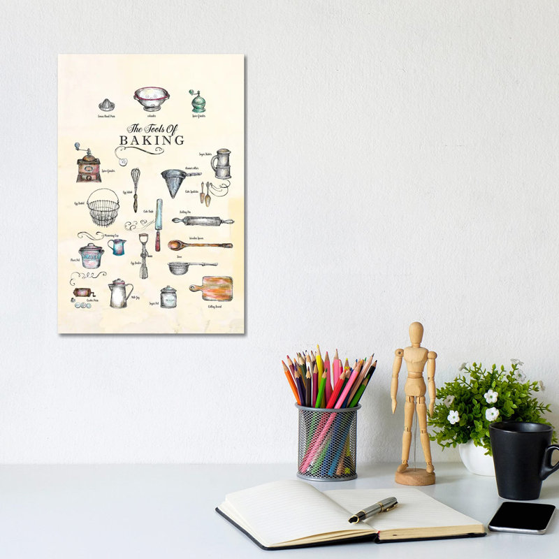 The Tools Of Baking - Kitchen Wall Art by Fanitsa Petrou - Wrapped Canvas Gallery-Wrapped Canvas Giclée