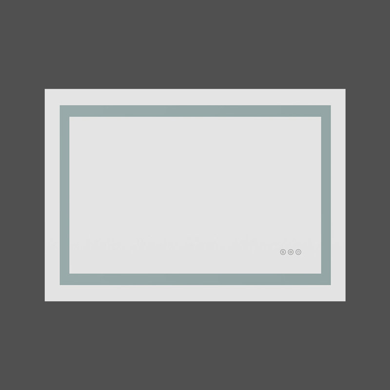 Frameless Anti-fog Led Bathroom Mirror With Frontlight And Backlight, 3 Colors Dimmable Vanity Mirror, 32" x 40"