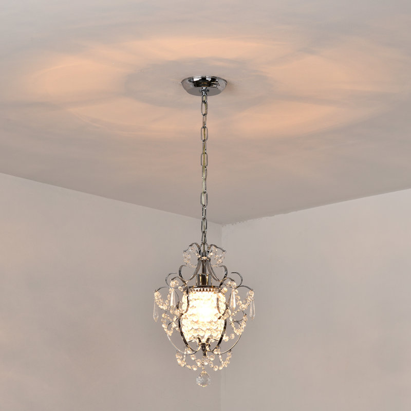 Luminaire suspendu géométrique unique à 1 lumière Darval, Chrome