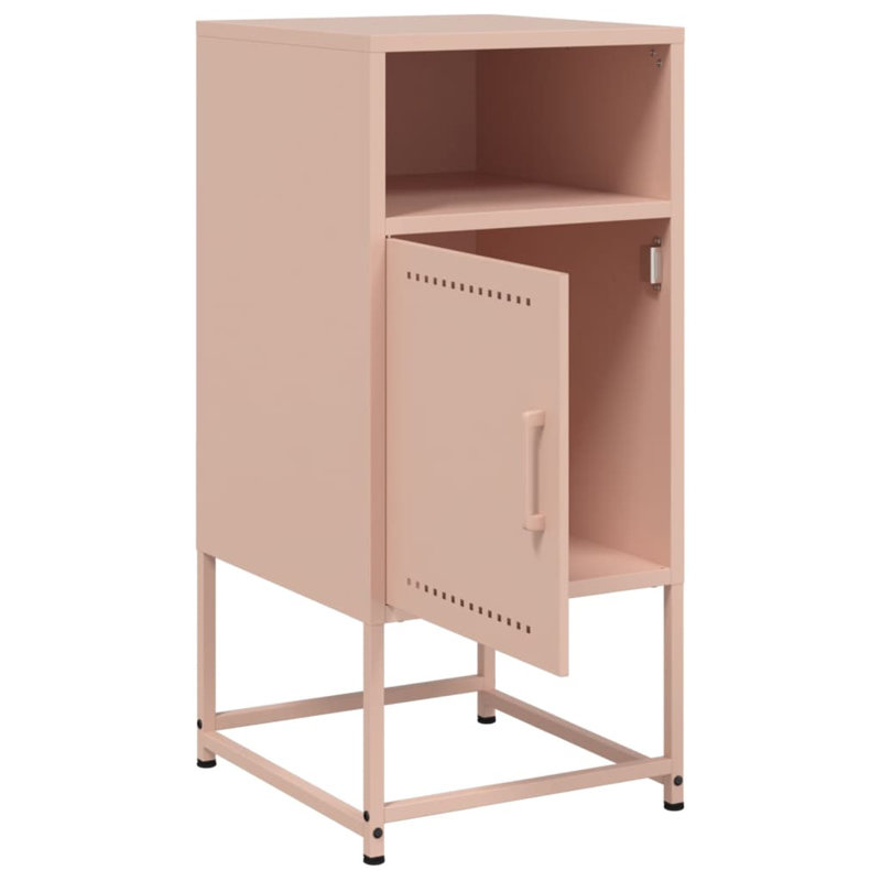 Rahkia 36cm W Steel Bedside Table, Pink