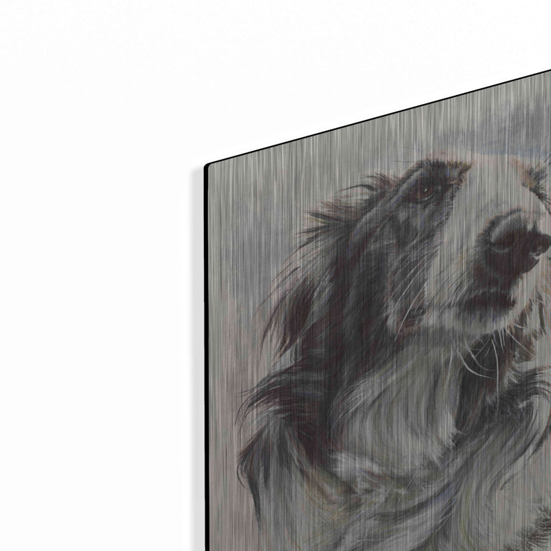«Borzoi» par Barbara Keith, reproduction sur métal, L 12 po x H 16 po x P 0,13 po