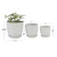 Ensemble de 3 pots de fleurs d'intérieur en céramique avec soucoupe attachée-310796358
