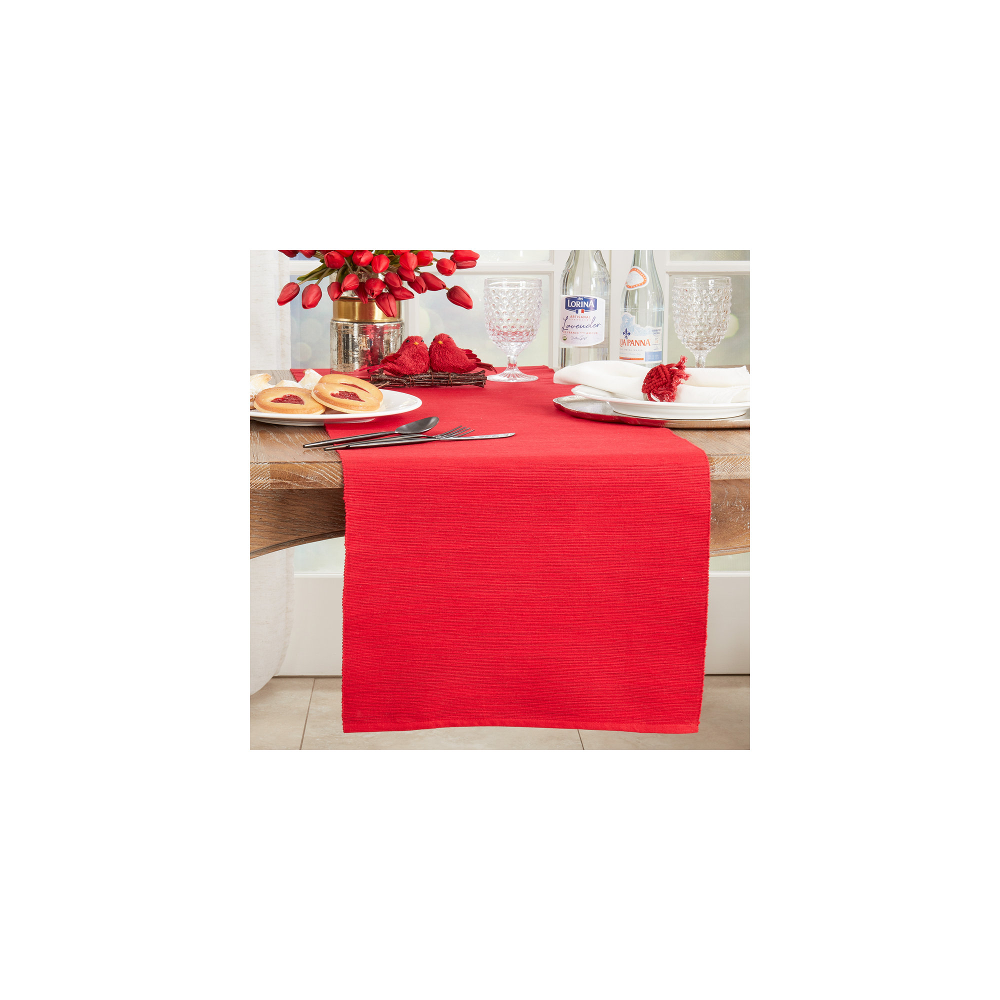 Bay Collection No Pattern Table Runnner, Red