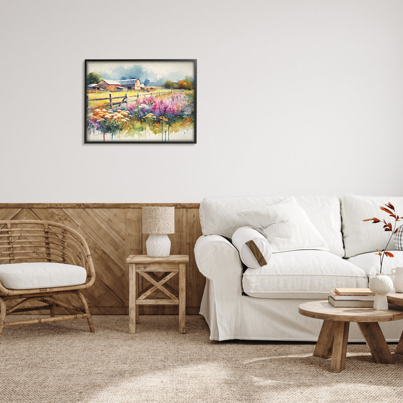 «Country Barn Modern» par Ramona Murdock, reproduction d'art sur bois, Giclée encadrée noir minuit