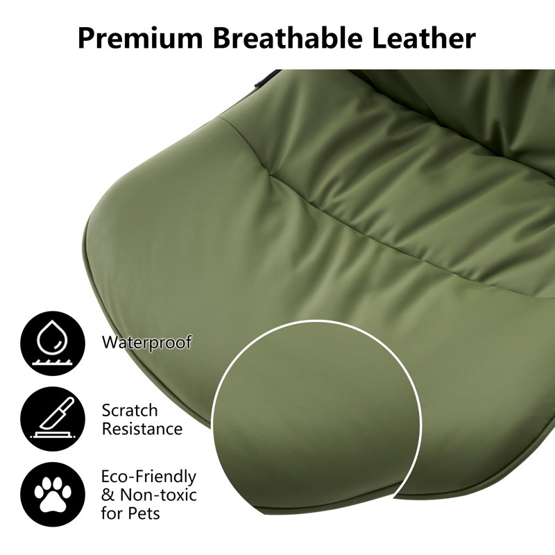 Chaise d'appoint à oreilles avec pieds en métal Modern, Bean Green
