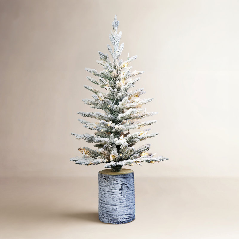 Sapin de Noël artificiel vert / blanc avec lumières DEL vert / blanc, H 3 pi