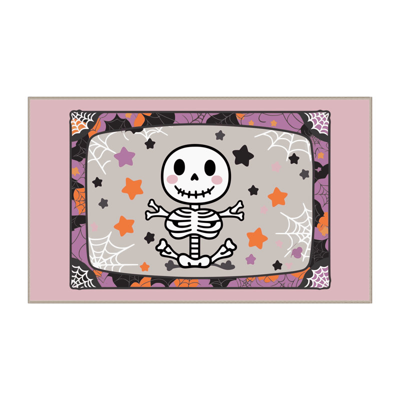Kincey Washable Halloween Fall Season Holiday Rug, Rectangle 6' x 9'