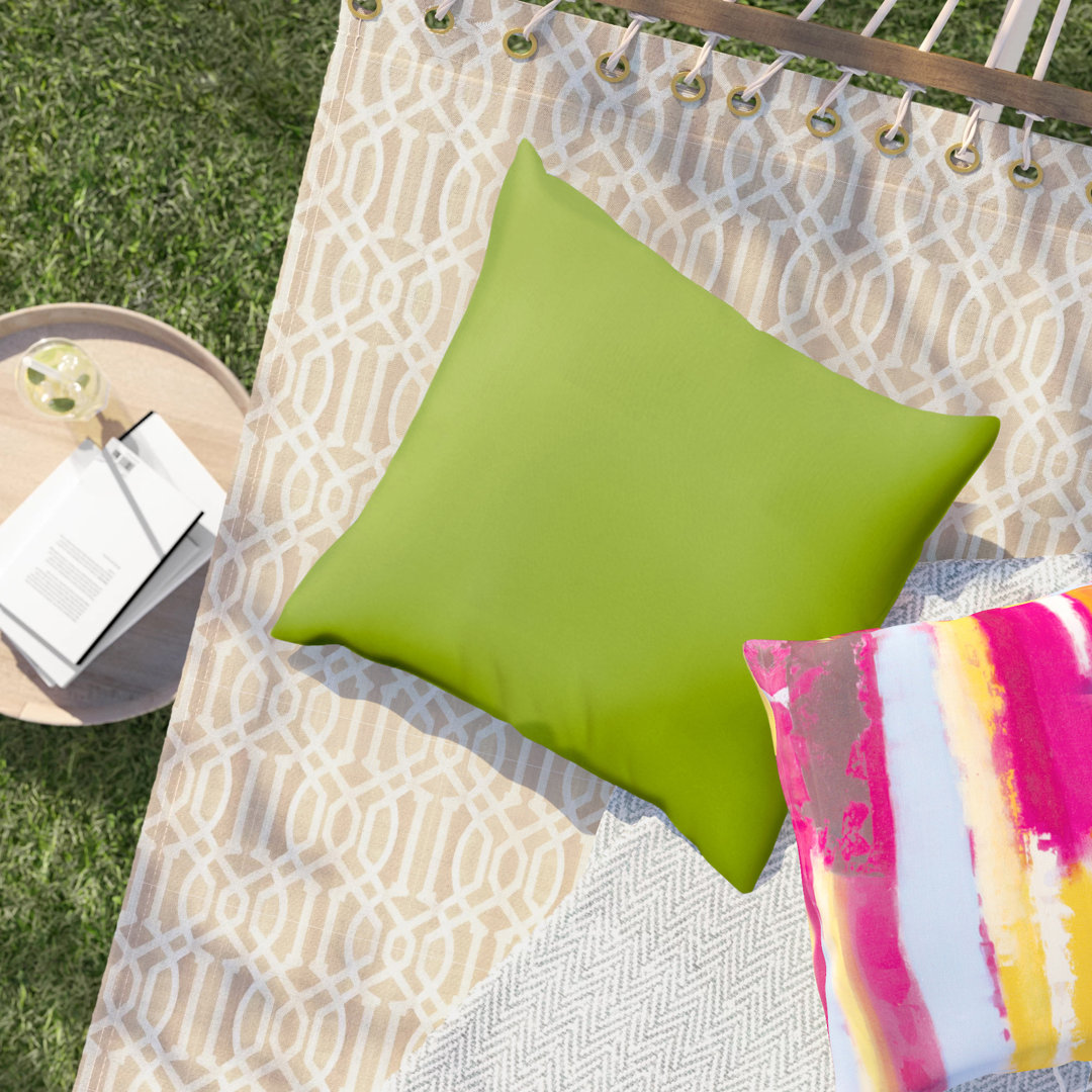 Casual Cushion Sunbrella® Fabric 1-Piece Indoor/Outdoor Square Throw Pillow Casual Cushion Corp. Color/Pattern: Canvas Macaw Sunbrella® Size: 20"H x 20"W