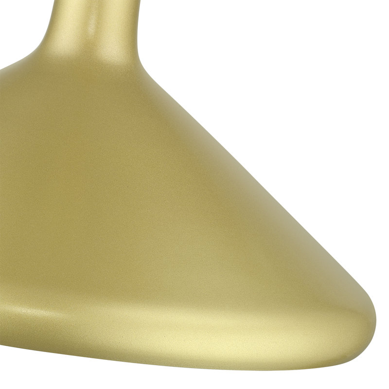 Luminaire suspendu en forme de cône doré 1 lumière avec accents en laiton poli et abat-jour en aluminium doré doux avec intérieur blanc