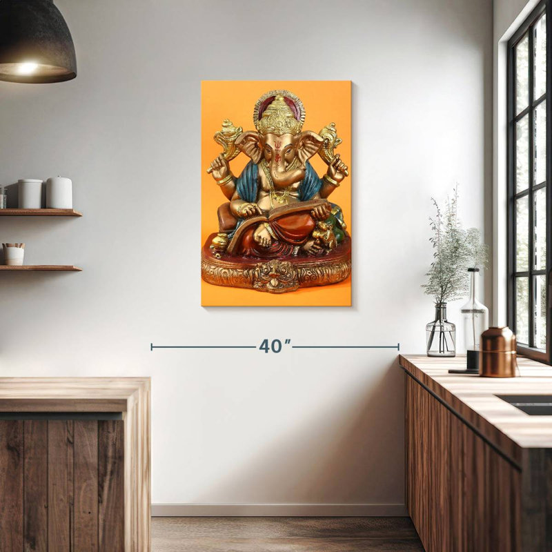 Adella Golden Ganapati Idol, H 36 po x l 24 po