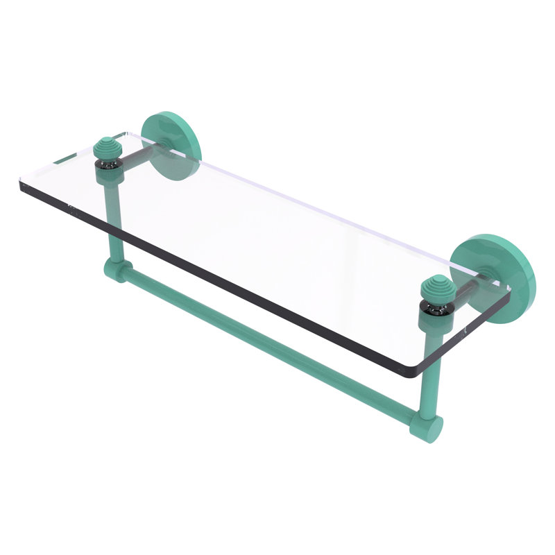 Tablette flottante avec barre à serviettes Southbeach, H 5 po x l 16 po x P 5 po, Vert écume de mer