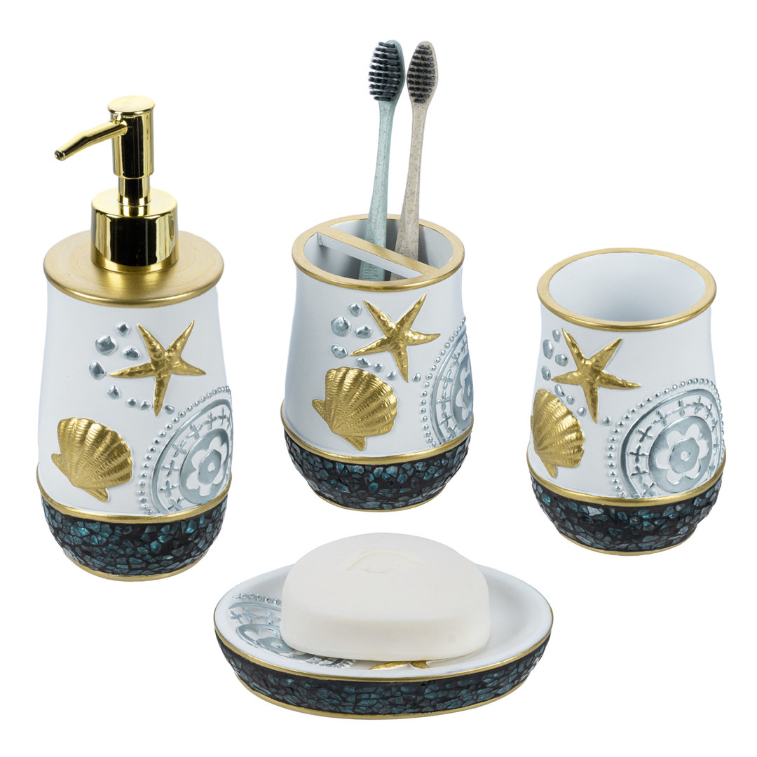 Coastal Decor Toothbrush Bathroom Accessories Set Beachcrest Home™