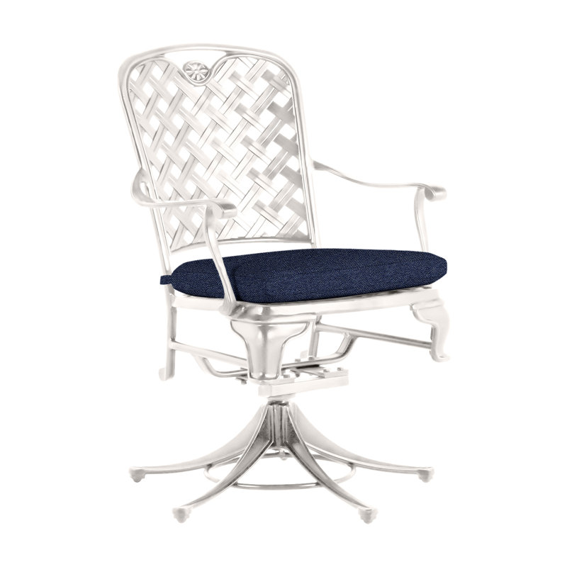Outdoor Provance Rocking Metal Chair with Cushions, No Welt, Chalk, Bali Pearl