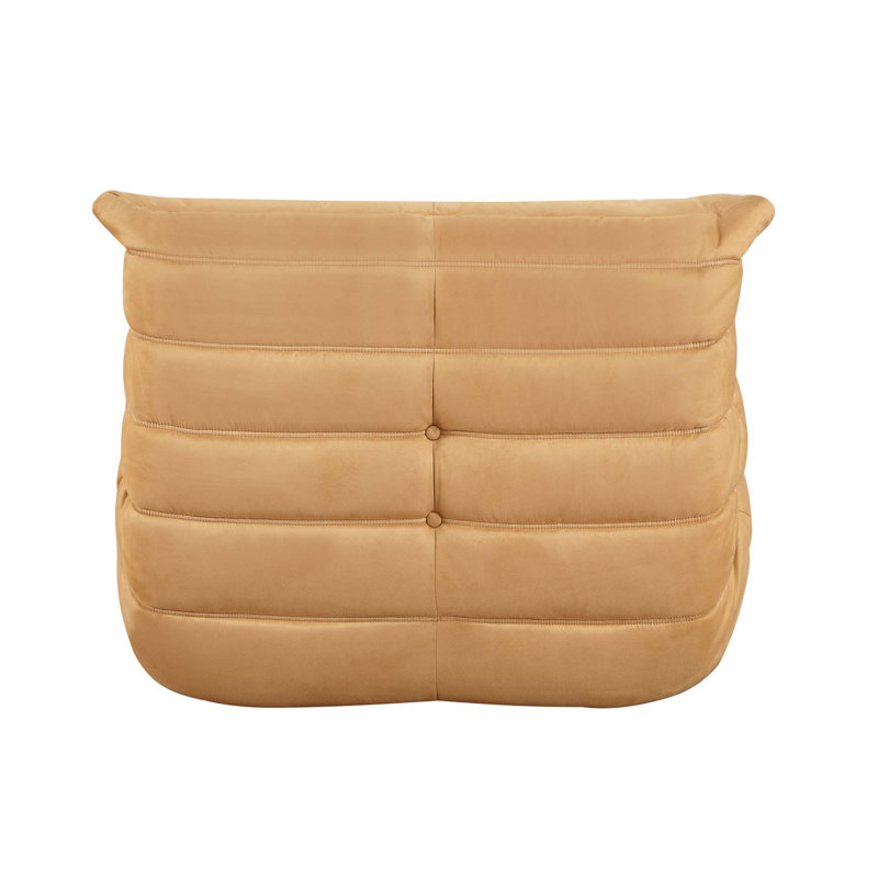 Chaise d'appoint de luxe en microfibre touffetée et confortable, Yellow