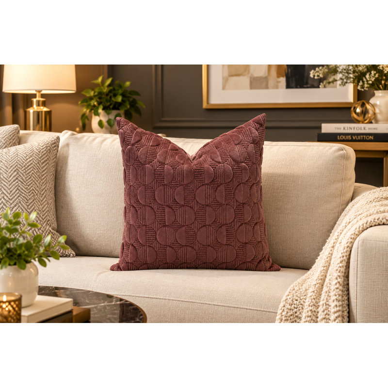 Velvet Reversible Pillow Cover, Rust