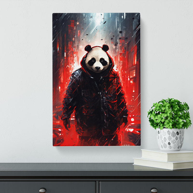 Panda Futurism Art - Wrapped Canvas, 50cm H x 35cm W x 3cm D