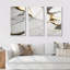 «Abstract Geode Marble White and Gold I», reproduction sur toile 3 pièces-87918477-87918480