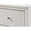 1Pc Modern Glam Style Crisp White Finish Two Drawer Nightstand Embossed Crocodile Pattern