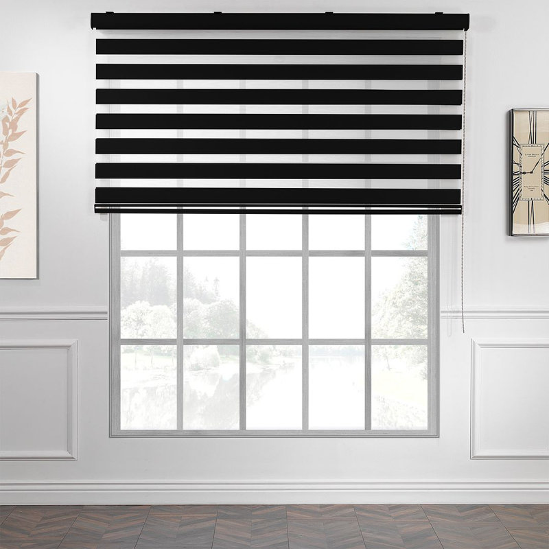 Semi Sheer Roller Shade, 185cm L x 85cm W, Black