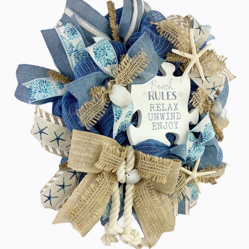 Handcrafted Faux Burlap 16'' Wreath