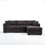 Canapé modulaire moderne en L en chenille avec double USB, rangement pour repose-pieds et poches latérales, 4 places, noir-525834373