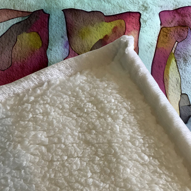 Throw Blanket, 51" W x 60" L, Pink/Green/Yellow, Marble/Striped/Abstract