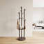 Portemanteau autoportant en bois avec 3 tablettes et 9 crochets